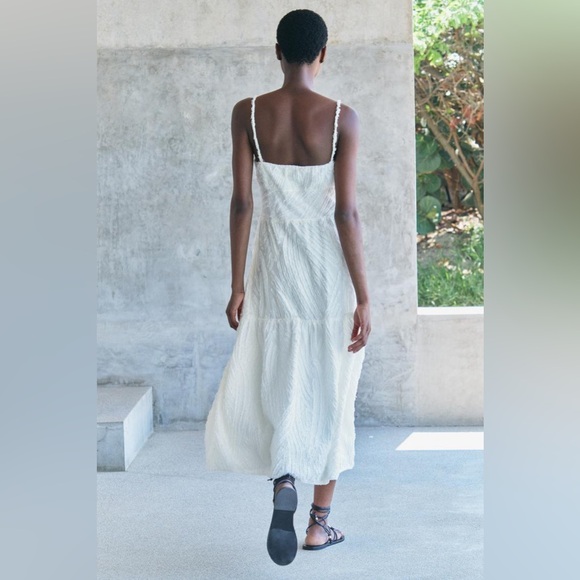 ZARA BLOGGERS’ FAVORITE FRAYED JACQUARD DRESS ZW COLLECTION - Picture 12 of 16